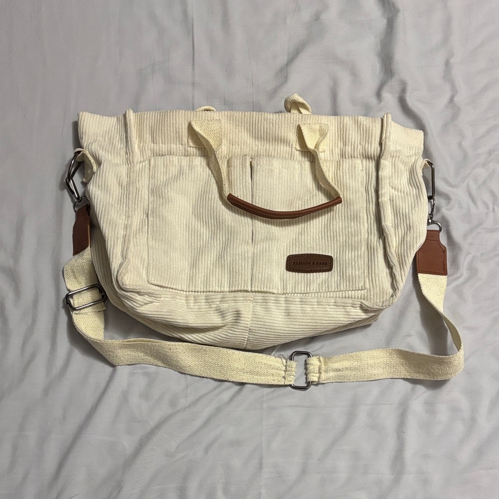 Cream Canvas Men's Bag